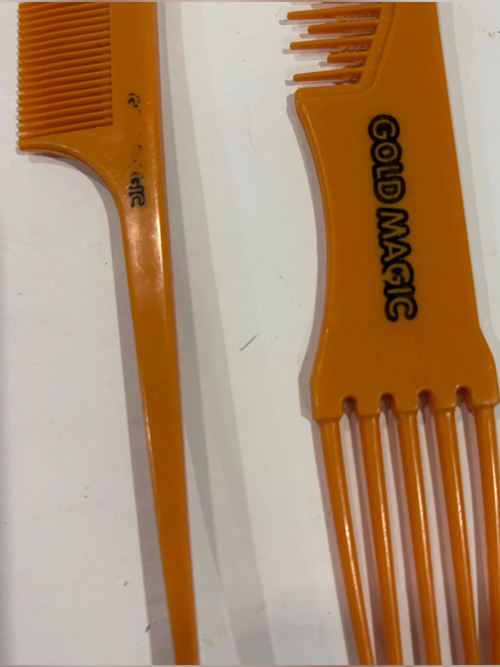 Vintage Gold Magic Hair Pick Lift Comb Set Orange